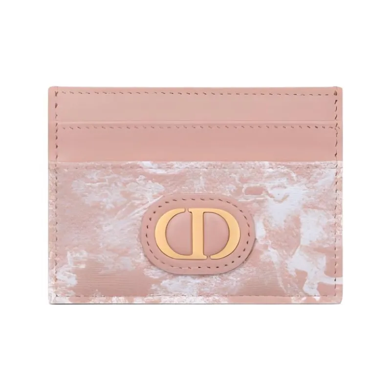 DIOR 30 Montaigne Fabric Jacquard Card Holder Women's Pink-0