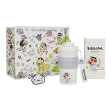 [Crayon Shin-Chan Shopping Bag]Gray (Little White Air Cushion Phone Stand+Cup Cleaning Brush)
