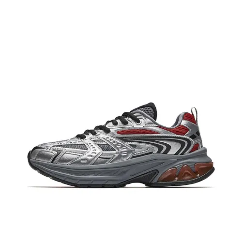 Anta OG2000 Anti Slip Wear Resistant Low Top Running Shoes Women's Silver Black Red