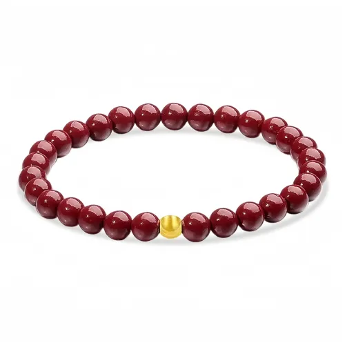 LANMUYINNUO Reconstructed Cinnabar Bracelets Women's