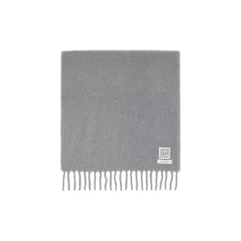 TOTEME Alpaca Knit Scarves Unisex Gray