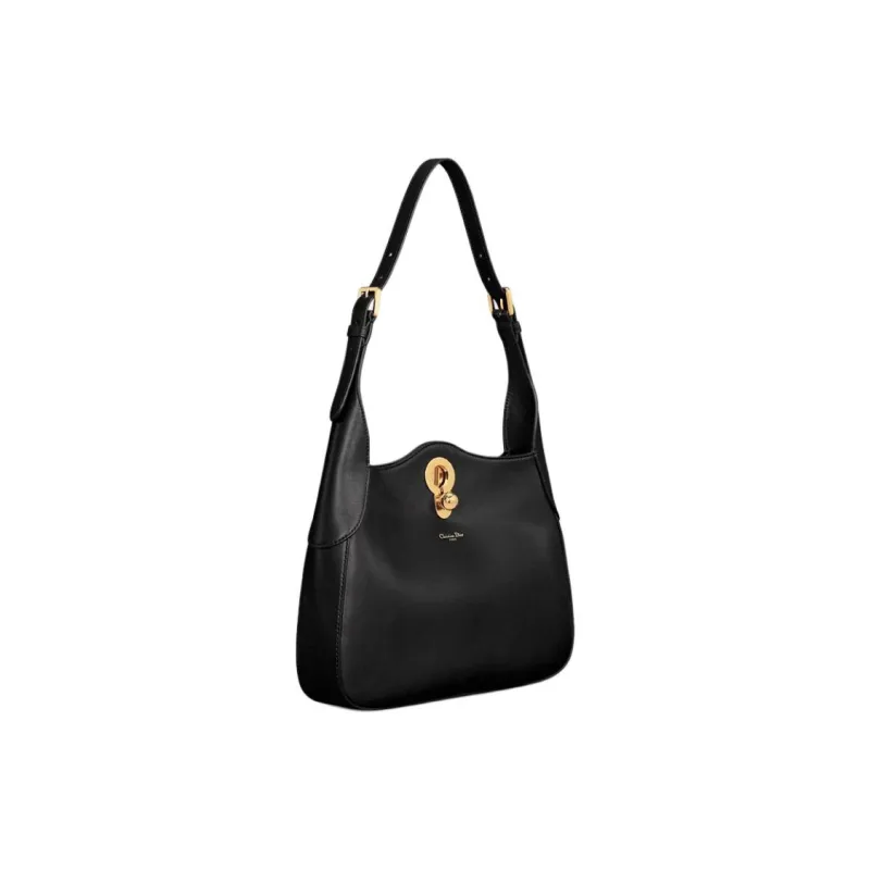 DIOR Calfskin Hobo Bag, Handbag, Shoulder Bag Large Size Women's Black-1