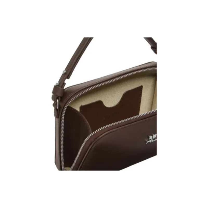 COURREGES Cow Leather One Shoulder Handbags Women's Brown-3
