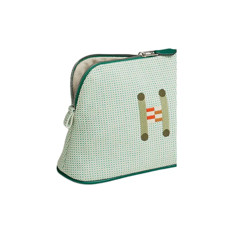 HERMES Bolide Cotton Storage Bag Mini Women's Cloud White & Mint Green-2