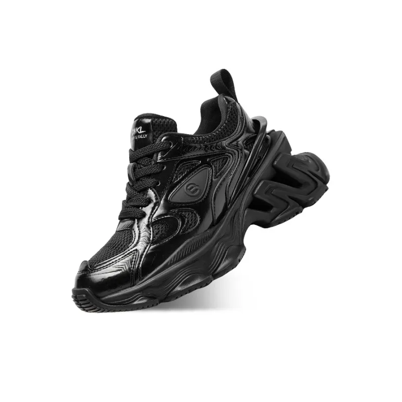 CHERYKALLY Cushioned Anti Slip Wear Resistant Lightweight Height Increasing Low Top Chunky Sneakers Women's-9