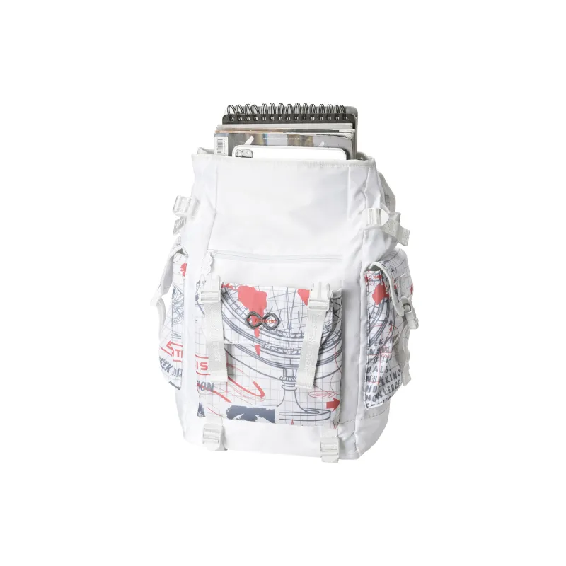 8atheist Polyester Backpack Unisex White-3