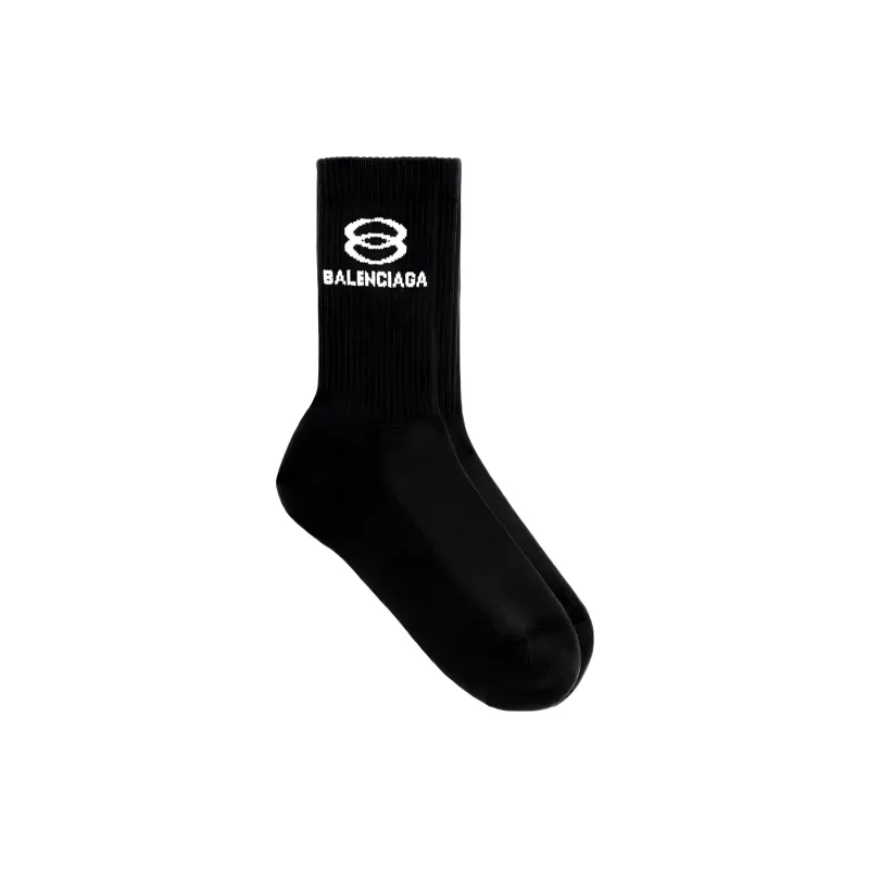 Balenciaga Unity Tennis Socks 'Black/White'-1