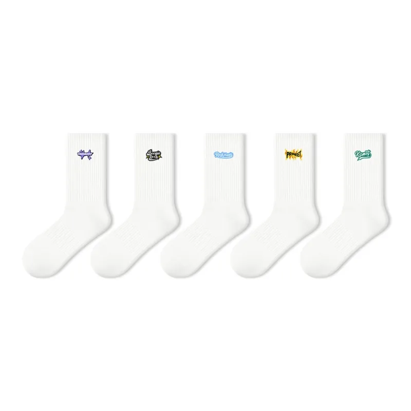 Primeet Mid Calf Socks Unisex 5 Pack-8