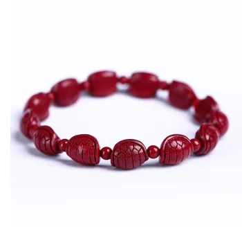 Bubble Scallops Reconstructed Cinnabar Bracelets Unisex