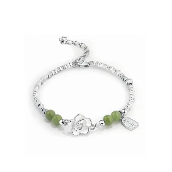 Hurry That Year Anniversary Gift Bracelet Pale Greenish White Jade Women's
