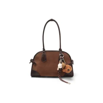 MZ HOUGE Cow Leather Shoulder Bag Regular Women's Coffee