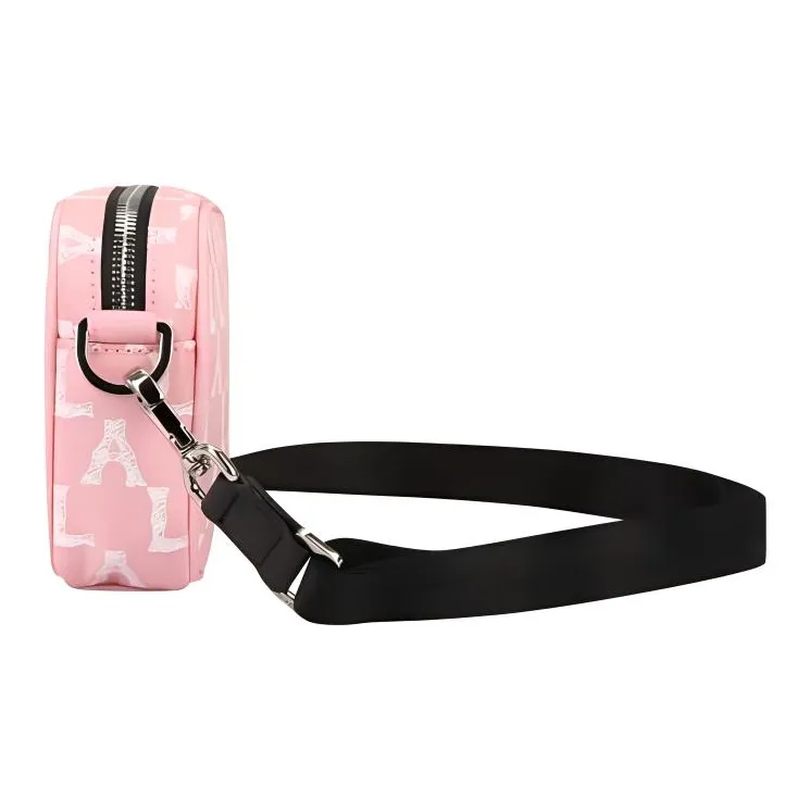 MLB Monogram Collection Nylon Fabric Shoulder Bag, Crossbody Bag Regular Unisex Cherry Blossom Pink-2