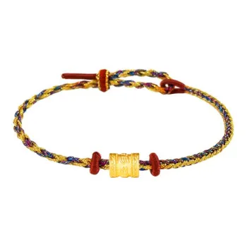 LOULANBOWUGUAN Chinese Fashion Trend Minimalist Style Design 999 Solid Gold Fixed Price Gold Bracelet Unisex Gold