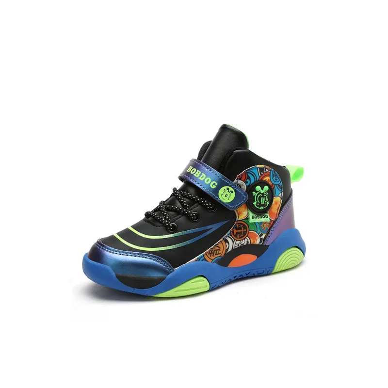 BOBDOG Slip Resistant Cushioning Wear Resistant Warm Mid Top Children's Basketball Shoes Kids'-21