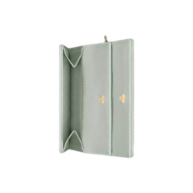 DIOR Lady Dior Soft Lambskin Handheld Card Holder Wallet Women's Bright Green-2