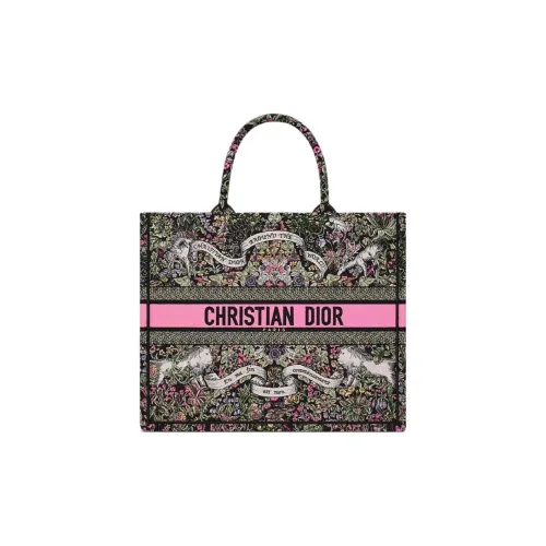DIOR BookTote Cotton Tote Bag Shopping Bag Handbag Large Size Women's Black