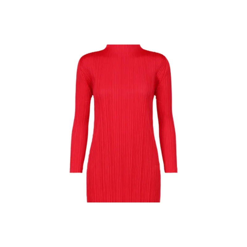 PLEATS PLEASE ISSEY MIYAKE FW24 Long-Sleeved Dresses Women's Red-3