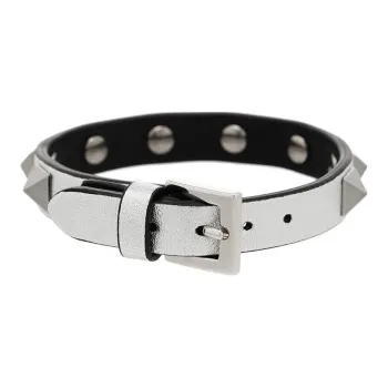 Valentino Calfskin Wristbands Women's Silver