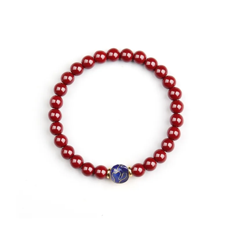 Moon Jewelry Reconstructed Cinnabar Bracelets Unisex-14
