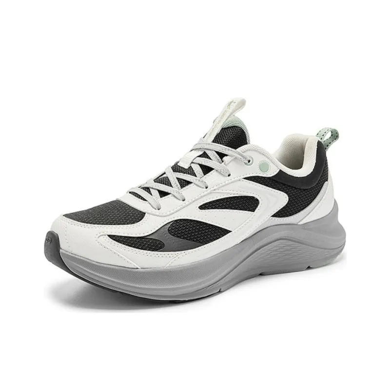 QIAODAN Anti Slip Wear Resistant Low Top Running Shoes Women's White Black-2
