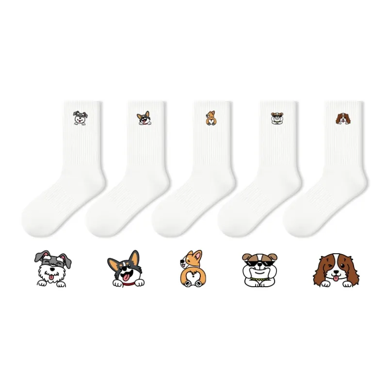 Primeet Mid Calf Socks Unisex 5 Pack-17