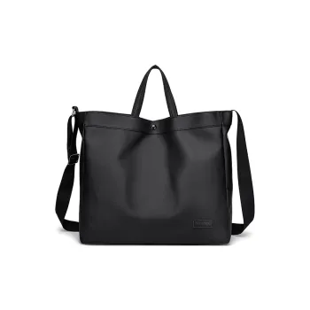 FAIRWHALE PU Handbag Crossbody Bag Gym Bag Large Size Unisex White/Black