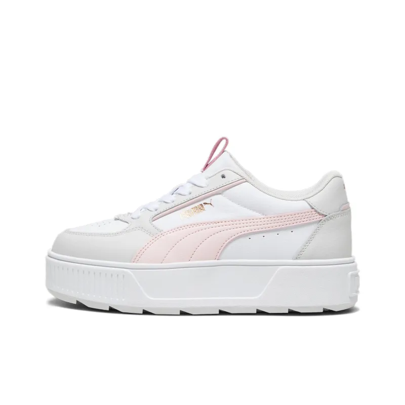 PUMA KARMEN REBELLE Anti-Slip Wear-Resistant Low-Top Skateboard Shoes Women's White Pink-0