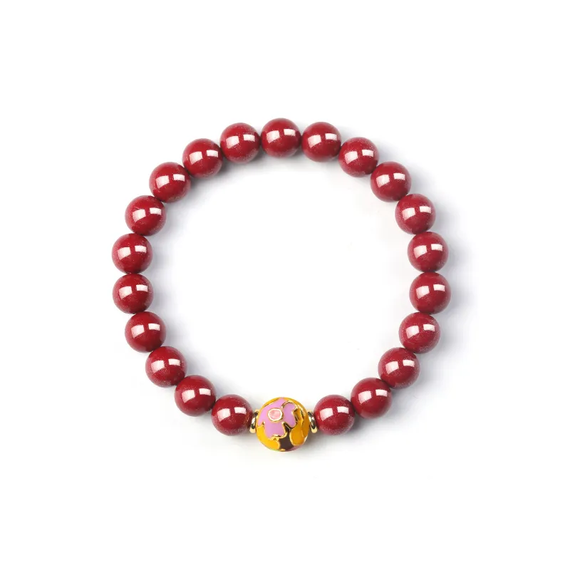 Moon Jewelry Reconstructed Cinnabar Bracelets Unisex-32