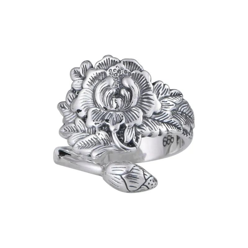 JINLUWANG 990 Silver Rings Women's-0