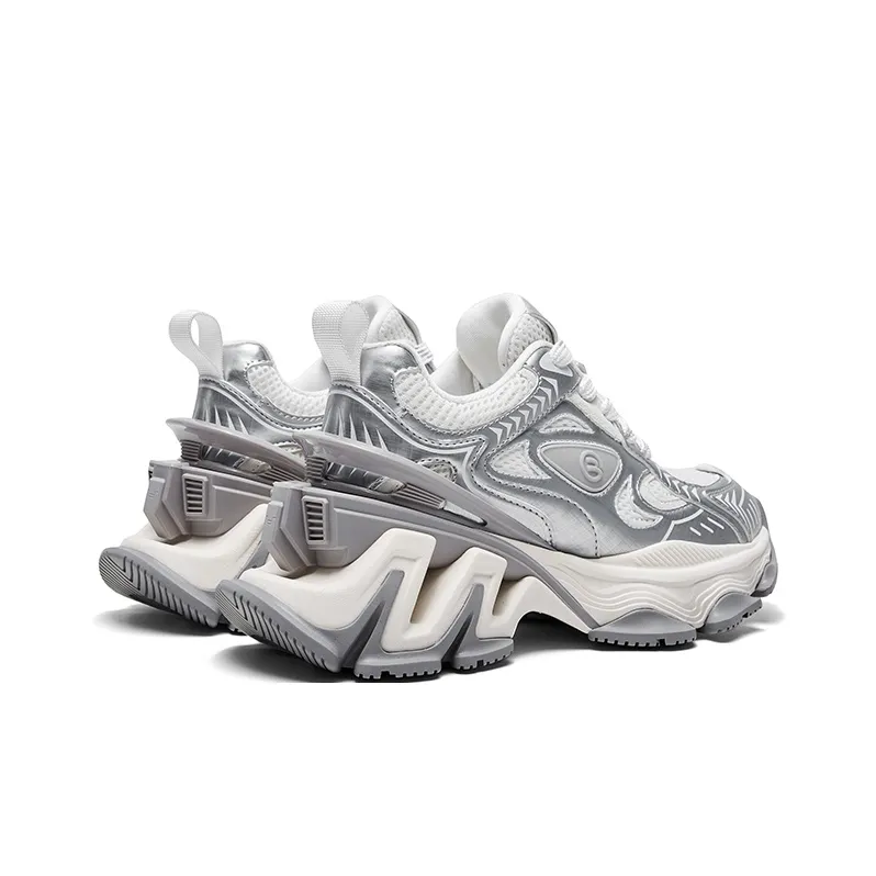 CHERYKALLY Cushioned Anti Slip Wear Resistant Lightweight Height Increasing Low Top Chunky Sneakers Women's-5