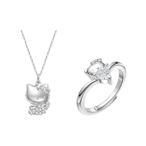 TIDECOLOR Hello Kitty S925 Silver Angel Necklace Women's Silver