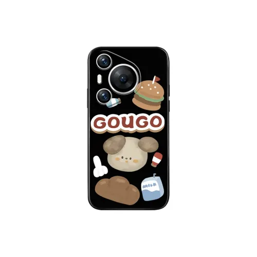 A Tidal Wave TPU Material Burger Puppy GOUGO Shiny Phone Case Compatible With Huawei Pura70/P60/P50/P40 Pro