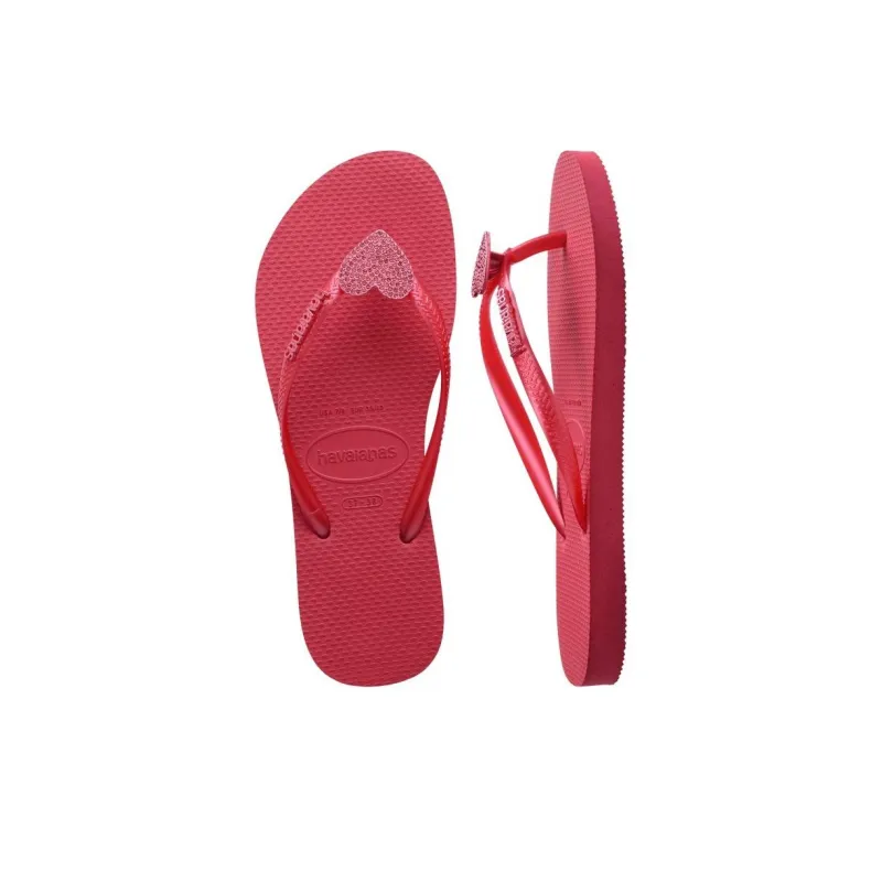 Havaianas Slim Crystal Charm Rubber Sole Slip-Resistant Flip Flops Women's Pink-5