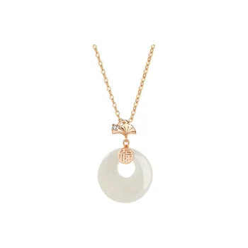 Xifeng Building Chalcedony S925 Sterling Silver Inlay Necklace Women's