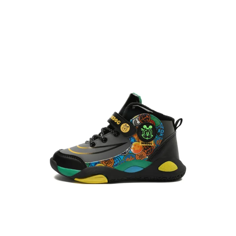 BOBDOG Slip Resistant Cushioning Wear Resistant Warm Mid Top Children's Basketball Shoes Kids'-0