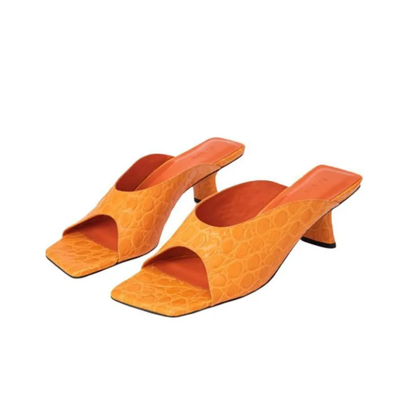 By Far Huston Abrasion-Resistant Slide Slippers Women's Orange-3