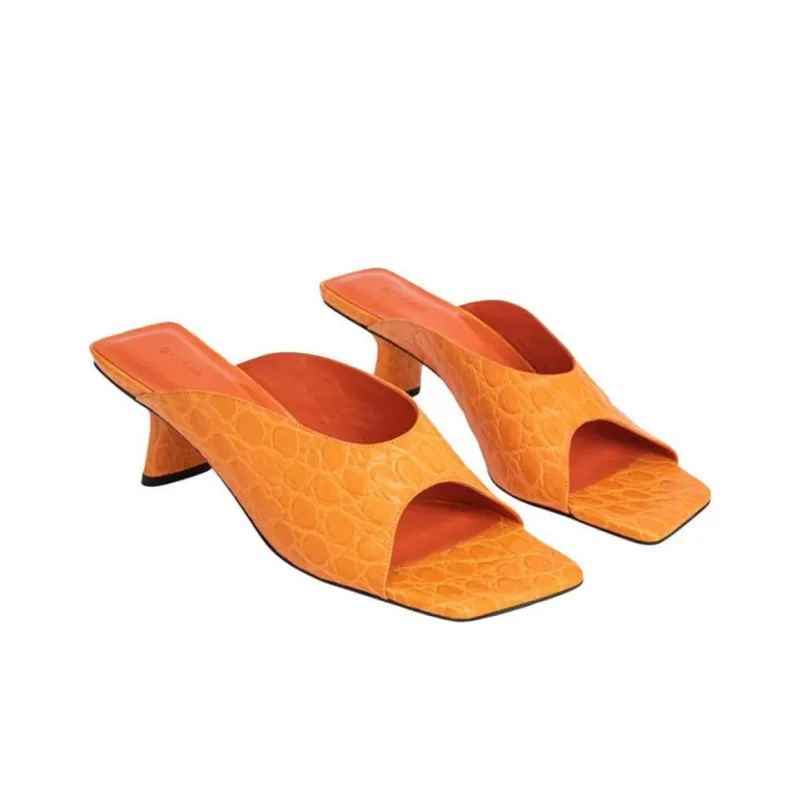 By Far Huston Abrasion-Resistant Slide Slippers Women's Orange-2