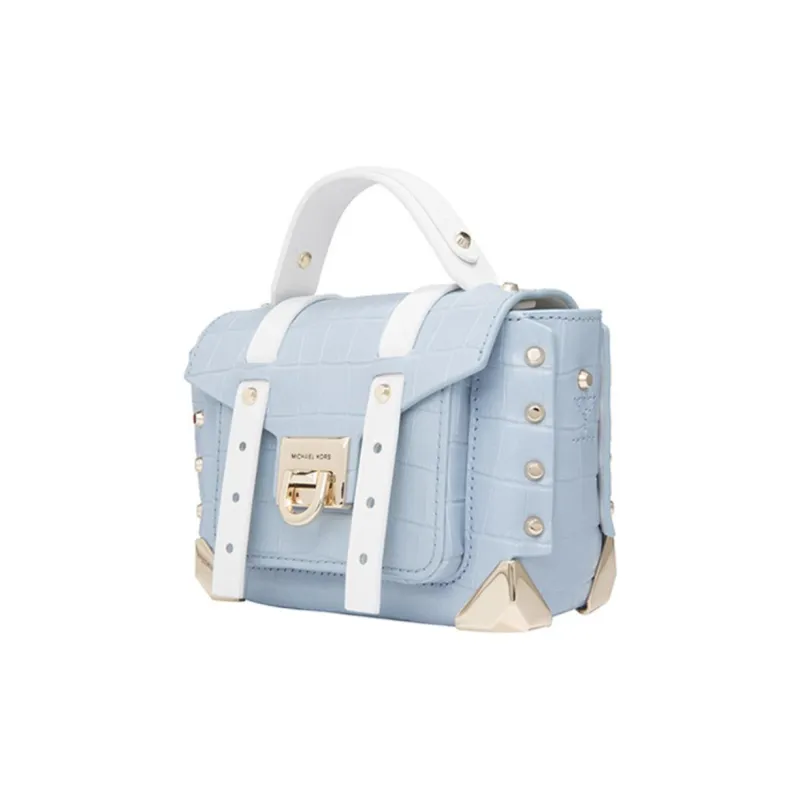 MICHAEL KORS Manhattan Leather Handbag, Crossbody Bag, Shoulder Bag Women's Light Blue-1