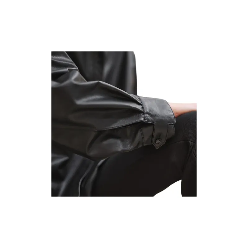 HERMES FW24 Leather Jacket Women's Black-3