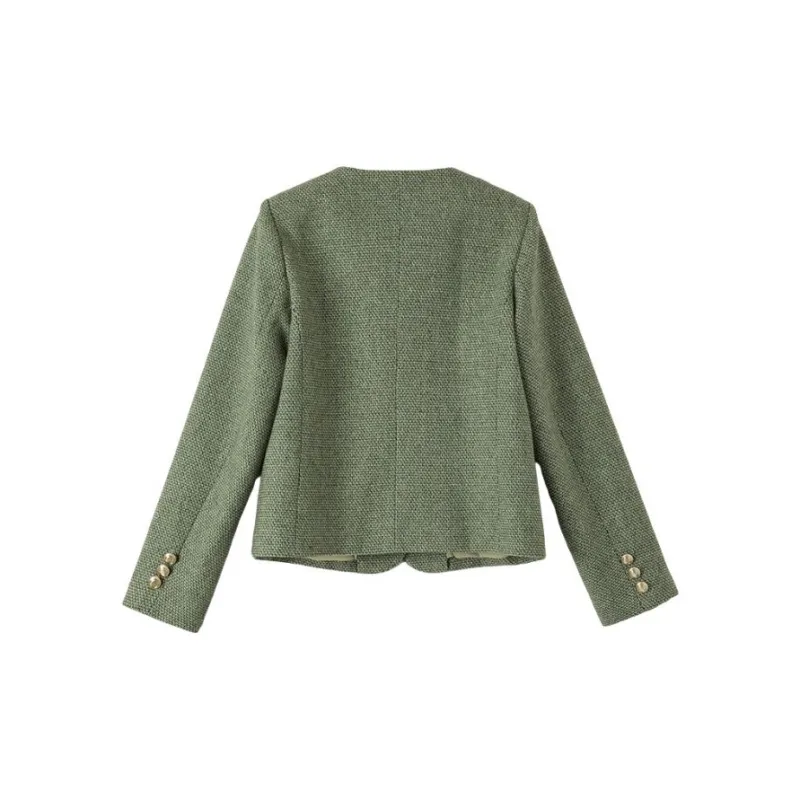 Late White Chanel Inspired Coats Women's Green-1