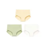 3 Pack: Yellow+Green+White[High-Rise, Waist-Cinching, 7A Grade, 100% cotton, Antibacterial Crotch]