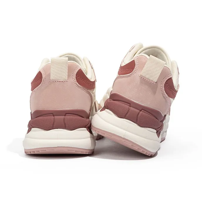 BABAYA KIDS Anti Slip Wear Resistant Low Top Chunky Sneakers Women's White Burgundy-6