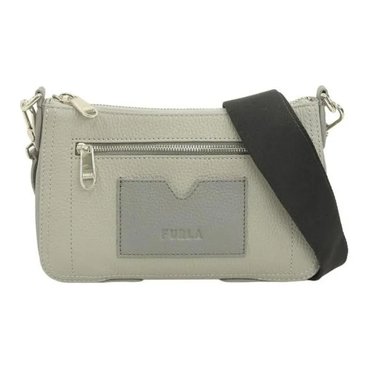 Furla Atena Leather Shoulder Bag, Crossbody Bag Women's Gray-0