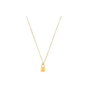 DIOR Gold-plated Padlock Pendant Necklace
