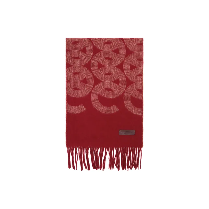 MARJAKURKI Red Scarf With 70s Retro Elegance Unisex Greeting Card-4
