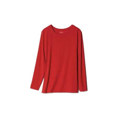 UNIQLO Thermal Tops Women's Coral Red