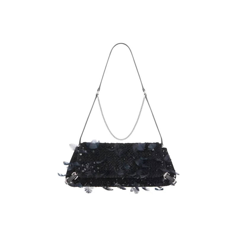Givenchy Voyou Polyester Clutch Bag Over The Shoulder Small Size Women's Dark Blue-0