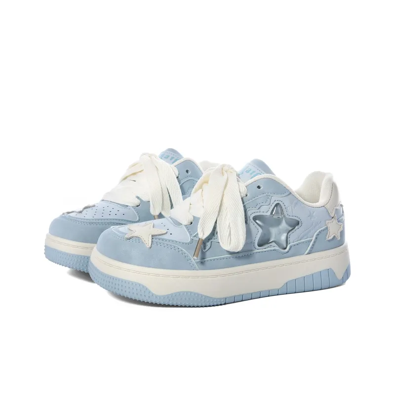 Lovely You Lightweight Anti-Slip Low-Top Skateboard Shoes Women's Light Blue-1