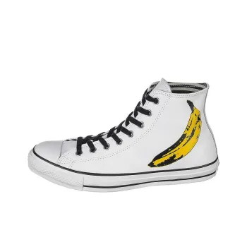 Andy Warhol x Converse Anti-Slip Wear-Resistant High-Top Skateboard Shoes Unisex White