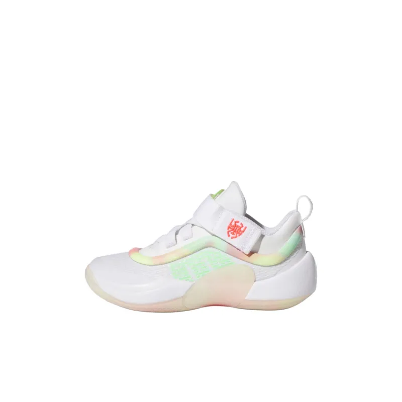 Haribo x Adidas Anti Slip Wear Resistant Low Top Children's Basketball Shoes White Green Kids'-0